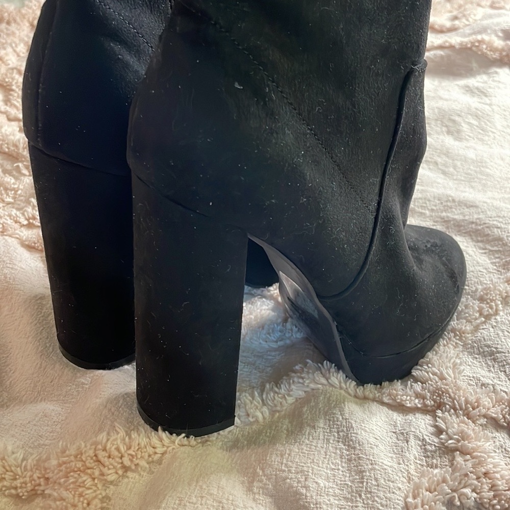 Thigh High Platform High Heel Laced Boots - Picture 8 of 15